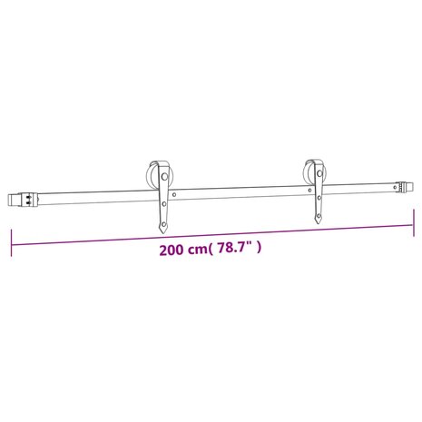 Schuifdeur met beslag 80x210 cm massief grenenhout 12