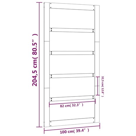 Schuifdeur 100x1,8x204,5 cm massief grenenhout 7