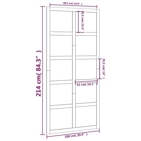 Schuifdeur 100x1,8x214 cm massief grenenhout 7