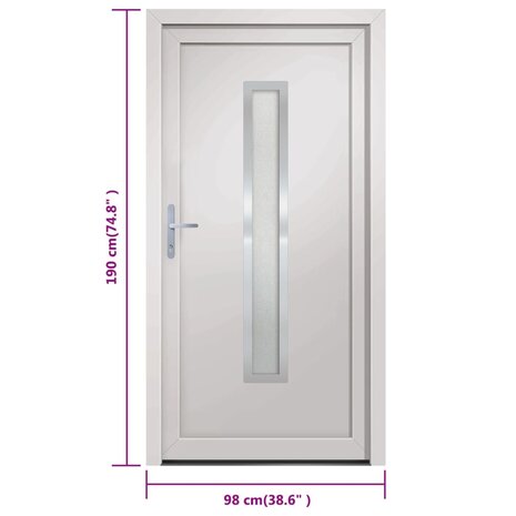 Voordeur 98x190 cm PVC wit 10