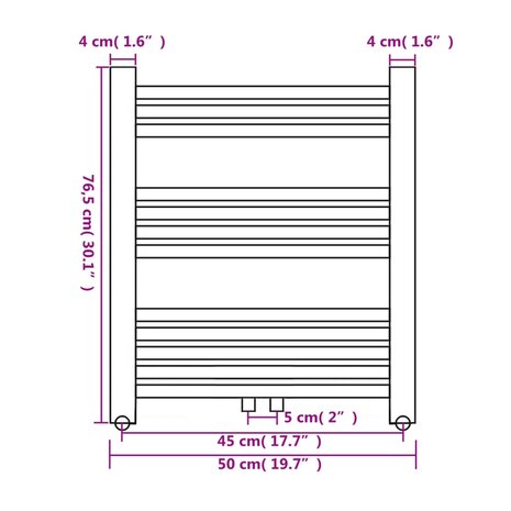 Radiator / handdoekenrek recht 500x764 mm 8