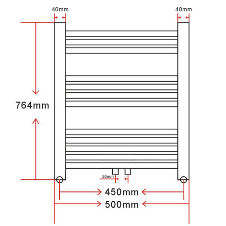 Radiator/handdoekenrek curve 500x764 mm 9