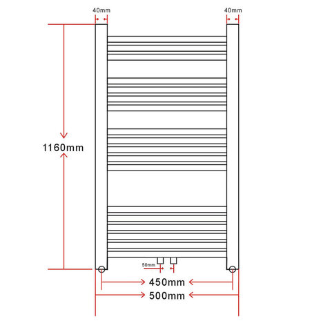 Radiator/handdoekenrek curve 500x1160 mm 9