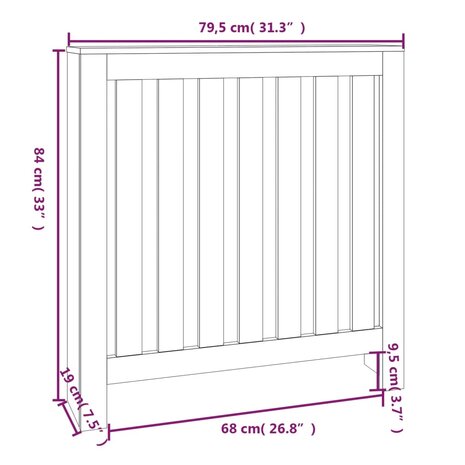 Radiatorombouw 79,5x19x84 cm massief grenenhout 8