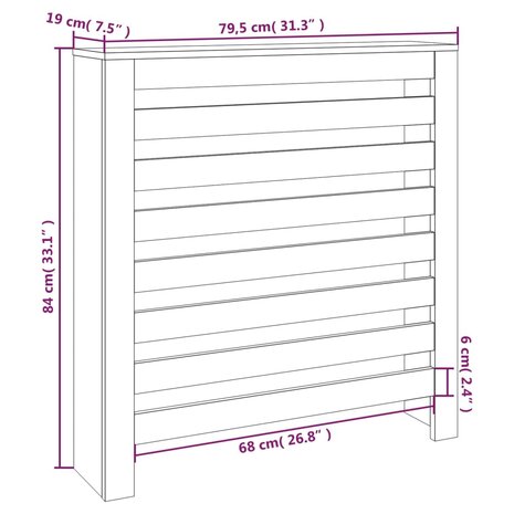 Radiatorombouw 79,5x19x84 cm massief grenenhout 8