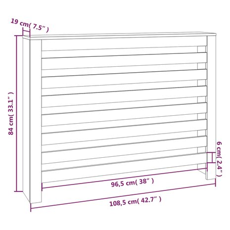 Radiatorombouw 108,5x19x84 cm massief grenenhout 8