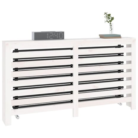 Radiatorombouw 153x19x84 cm massief grenenhout wit 4