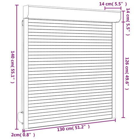 Rolluik 130x140 cm aluminium antracietkleurig 6