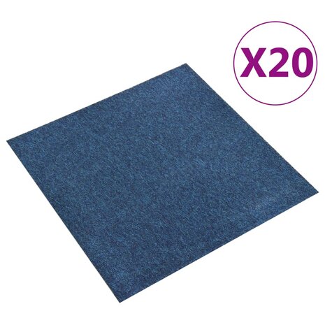 Tapijttegels 20 st 5 m² 50x50 cm donkerblauw 1