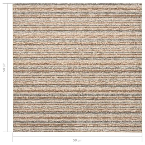 Tapijttegels 20 st 5 m² 50x50 cm gestreept beige 8