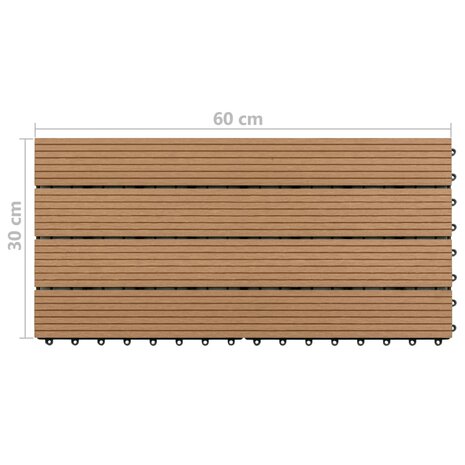 Terrastegels 6 st 60x30 cm 1,08 m² HKC bruin 6