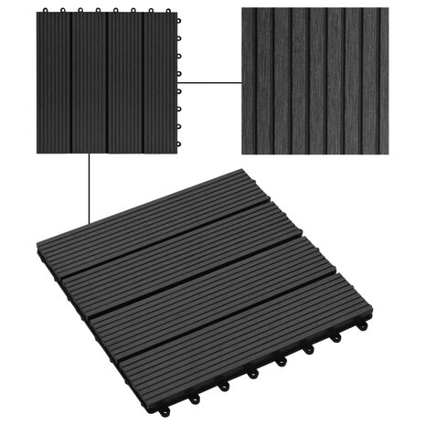 22 st Terrastegels 30x30 cm 2 m² HKC zwart 4