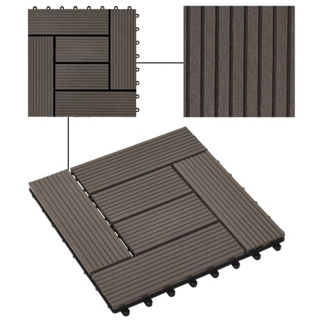 22 st Terrastegels 30x30 cm 2 m² HKC donkerbruin 4