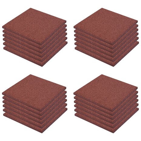 Valtegels 24 st 50x50x3 cm rubber rood 2