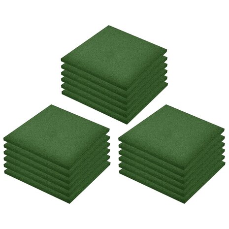 Valtegels 18 st 50x50x3 cm rubber groen 2