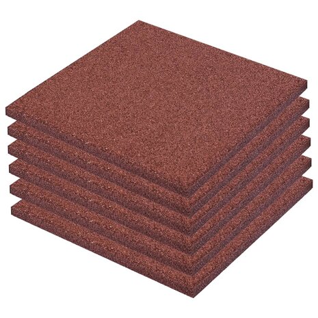 Valtegel 6 st 50x50x3 cm rubber rood 2