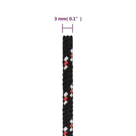 Boot touw 3 mm 25 m polypropyleen zwart 6