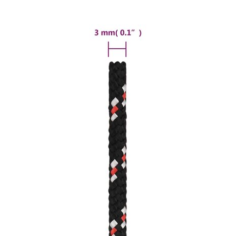 Boot touw 3 mm 50 m polypropyleen zwart 6