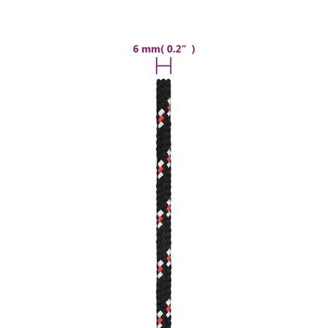 Boot touw 6 mm 25 m polypropyleen zwart 6