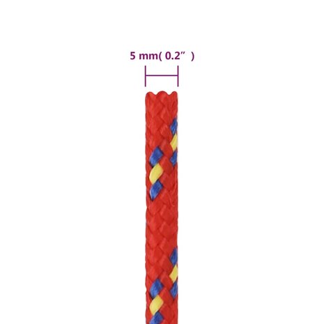 Boottouw 5 mm 25 m polypropyleen rood 6