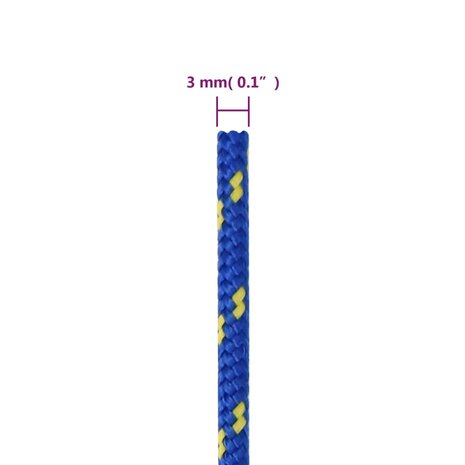 Boottouw 3 mm 100 m polypropyleen blauw 6