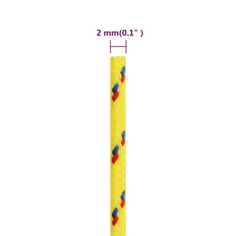 Boottouw 2 mm 25 m polypropyleen geel 6