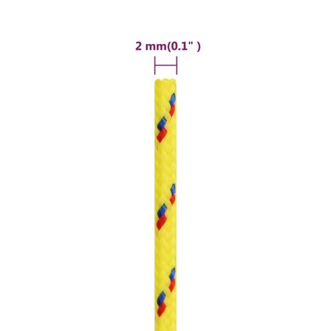 Boottouw 2 mm 50 m polypropyleen geel 6