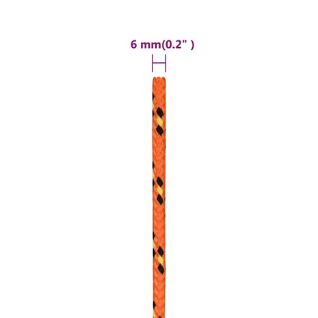 Boottouw 6 mm 25 m polypropyleen oranje 6