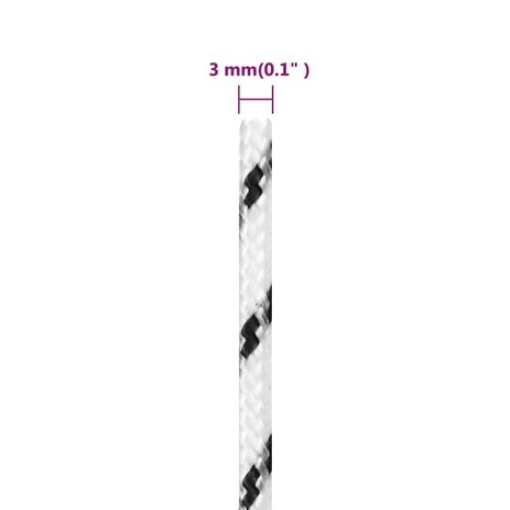 Boottouw gevlochten 3 mmx100 m polyester wit 5