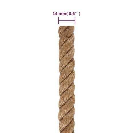 Touw 25 m lang 14 mm dik jute 6