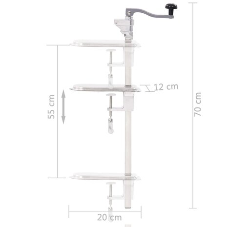 Blikopener 70 cm aluminium en roestvrij staal zilverkleurig 7