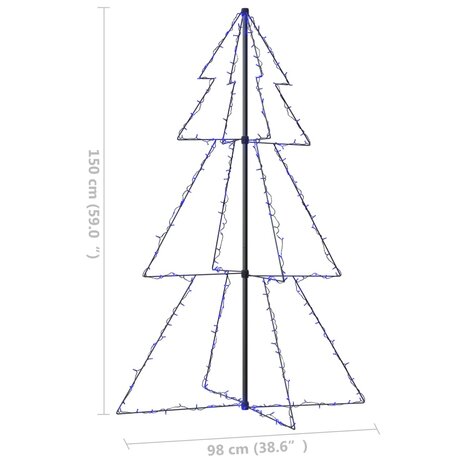 Kegelkerstboom 200 LED&apos;s binnen en buiten 98x150 cm 8