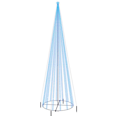 Kegelkerstboom 1134 LED&apos;s blauw 230x800 cm 2