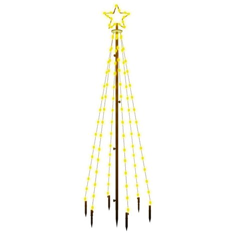 Kerstboom met grondpin 108 LED&apos;s warmwit 180 cm 2