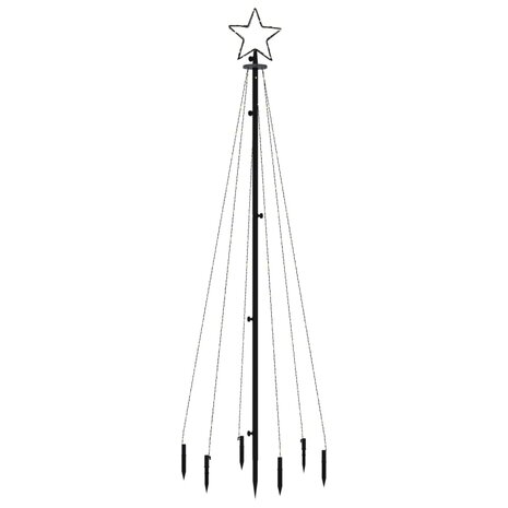 Kerstboom met grondpin 108 LED&apos;s blauw 180 cm 3