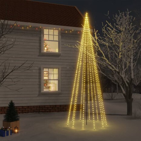 Kerstboom met grondpin 732 LED&apos;s warmwit 500 cm 1