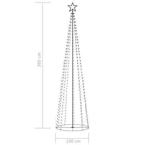 Kegelkerstboom 400 warmwitte LED&apos;s 100x360 cm 7