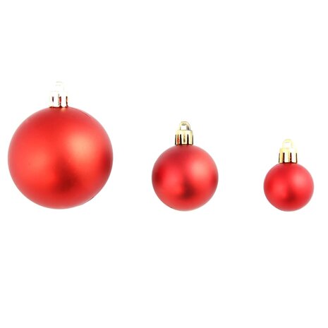 100-delige Kerstballenset 3/4/6 cm rood 4