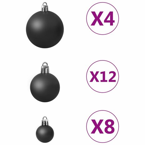 100-delige Kerstballenset zwart 3