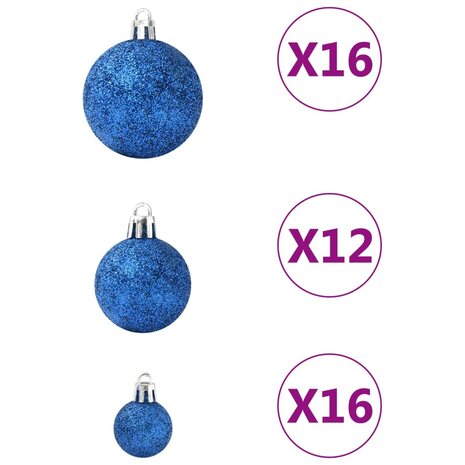 100-delige Kerstballenset blauw 5