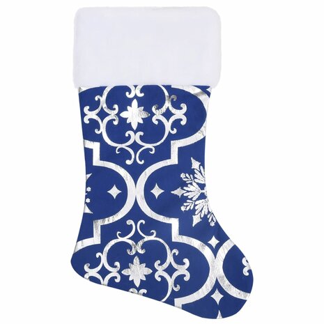 Kerstboomrok luxe met sok 122 cm stof blauw 4