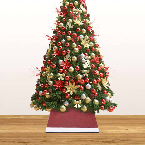 Kerstboomrok 48x48x25 cm rood en wit 3