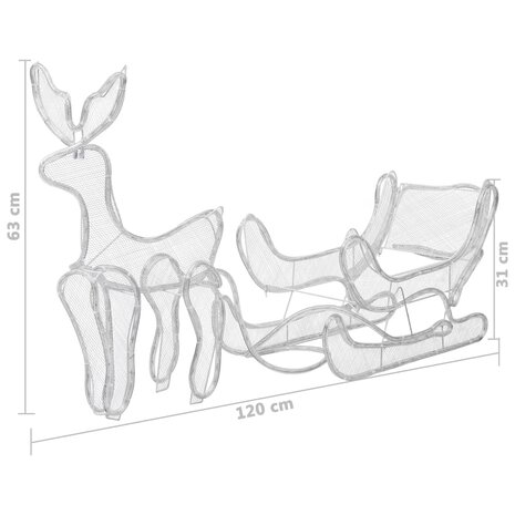 Kerstverlichting rendier en slee met mesh 432 LED&apos;s 7