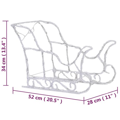 Kerstversiering rendieren en slee 320 LED&apos;s acryl 9