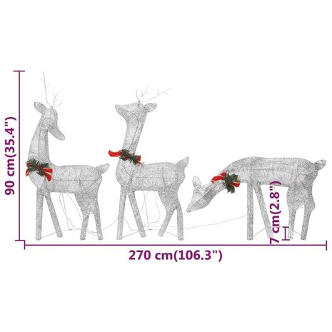 Kerstrendieren 6 st koudwit gaas zilverkleurig 10