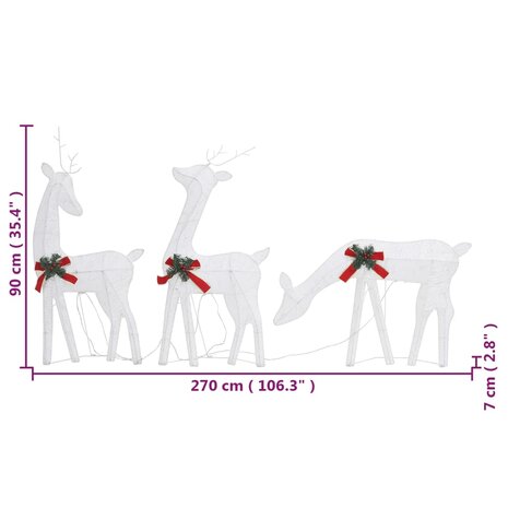 Kerstrendieren 6 st warmwit gaas wit 10