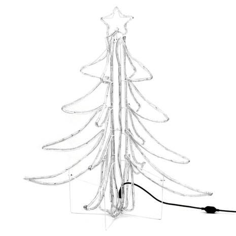 Kerstfiguur boom 2 st inklapbaar met LED&apos;s 87x87x93 cm warmwit 3