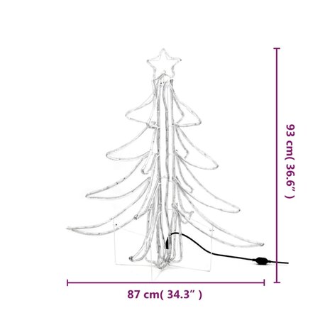 Kerstfiguur boom 2 st inklapbaar met LED&apos;s 87x87x93 cm warmwit 8