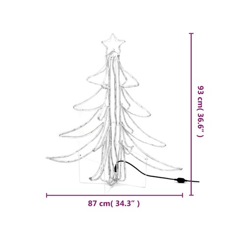 Kerstfiguur boom 3 st inklapbaar met LED&apos;s 87x87x93 cm warmwit 8