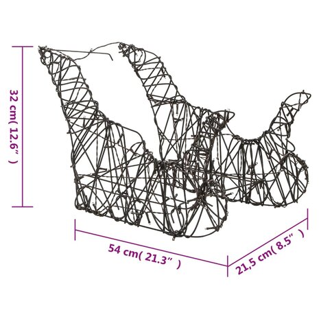 Kerstversiering rendieren en sleeën 320 LED&apos;s rattan warmwit 10